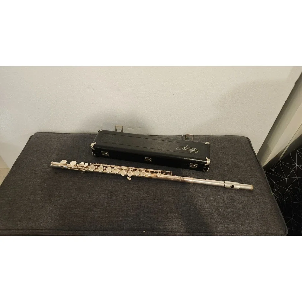 Armstrong Flute Model 104 with Hard Case Elkhart Silver-Plated Vintage 54516